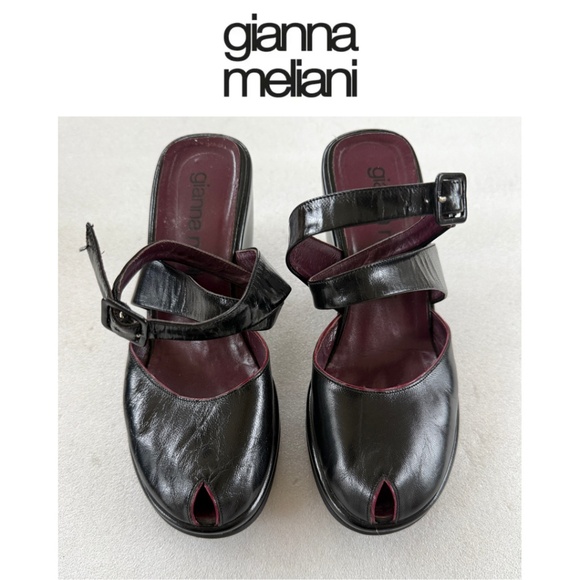 VINTAGE Gianna Meliani Peep Toe Platform Wedge